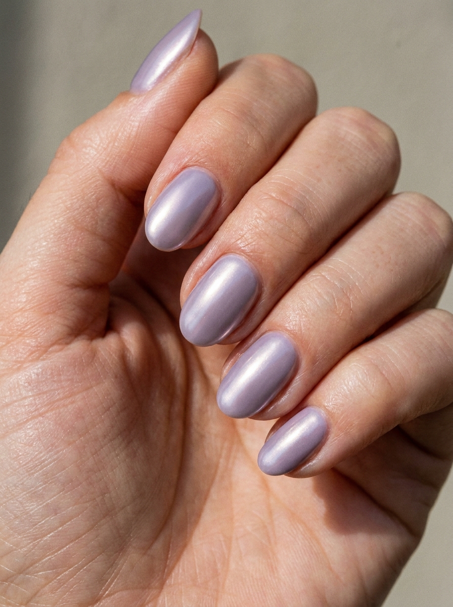 Lavender Chrome Nails als Lila Nageldesign Ideen Inspiration 2026